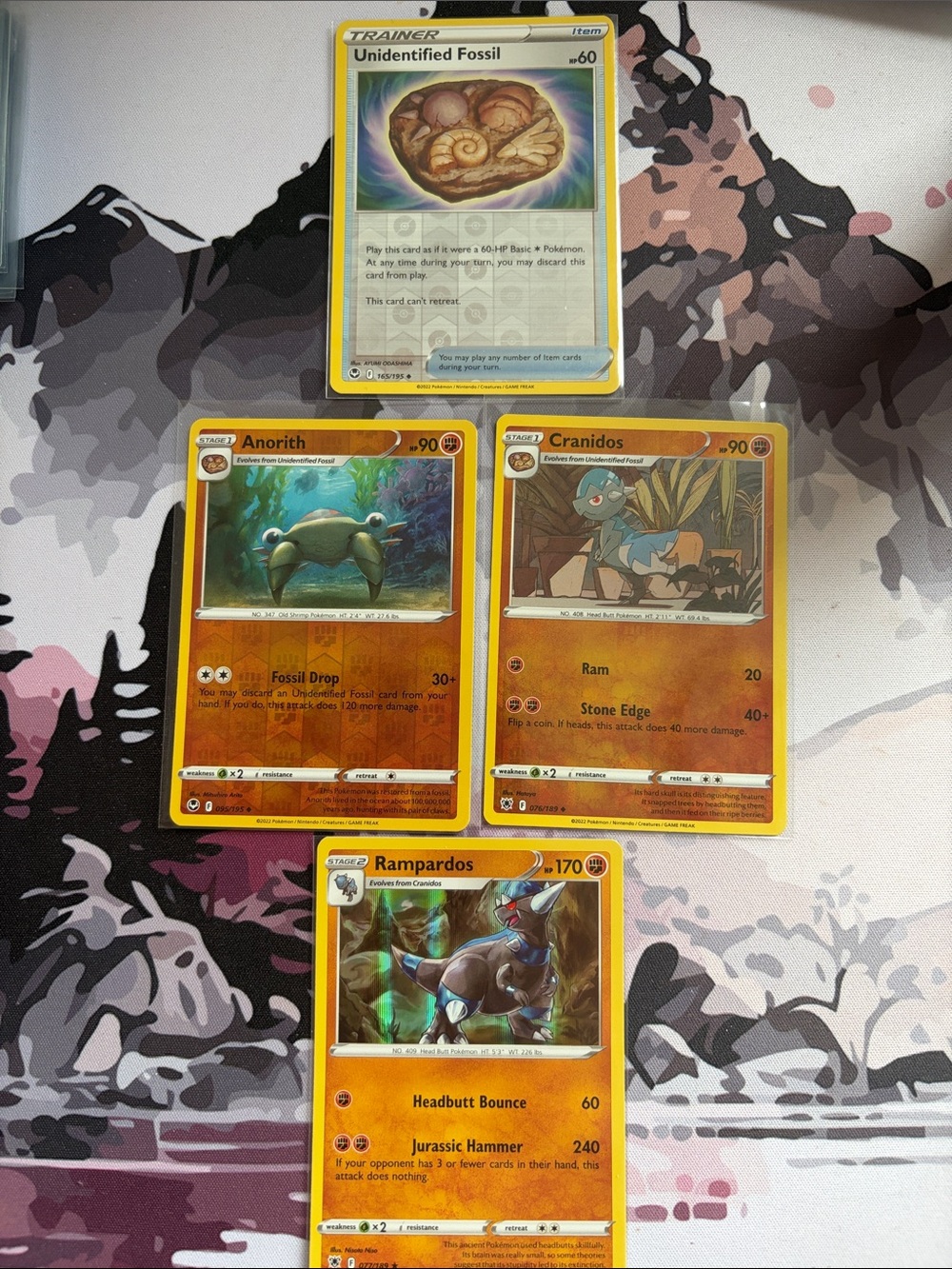 Unidentified Fossil Cranidos Rampardos Reverse Holo Pokémon Card Lot TCG ✨5/$25✨